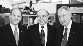 Photo of John Howard, Professor Peter Doherty & Professor Antony Basten