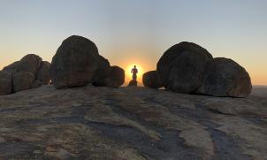 Boulder sunset, Zimbabwean solitude