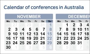 Calendar of conferences in Australia
 cover image
