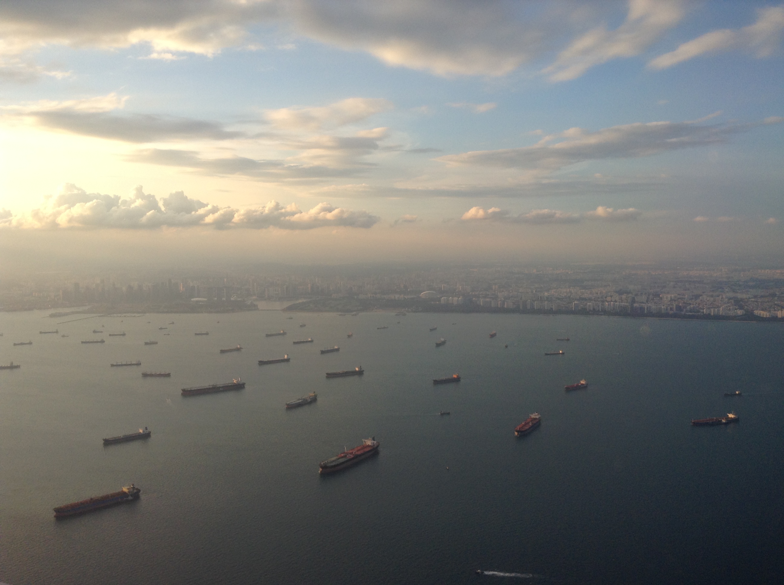 A peak of dusk: Port of Singapore